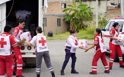 Realizan Tlajo y Cruz Roja entrega de apoyos en Villas de La Hacienda