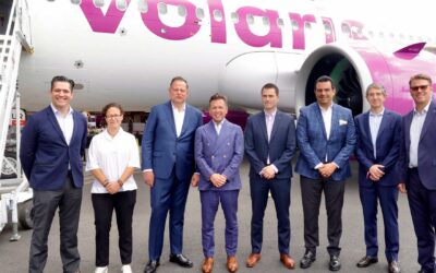 Encabeza Pablo Lemus presentación de cinco nuevas rutas aéreas e incorporación a Jalisco del avión 150 de Volaris