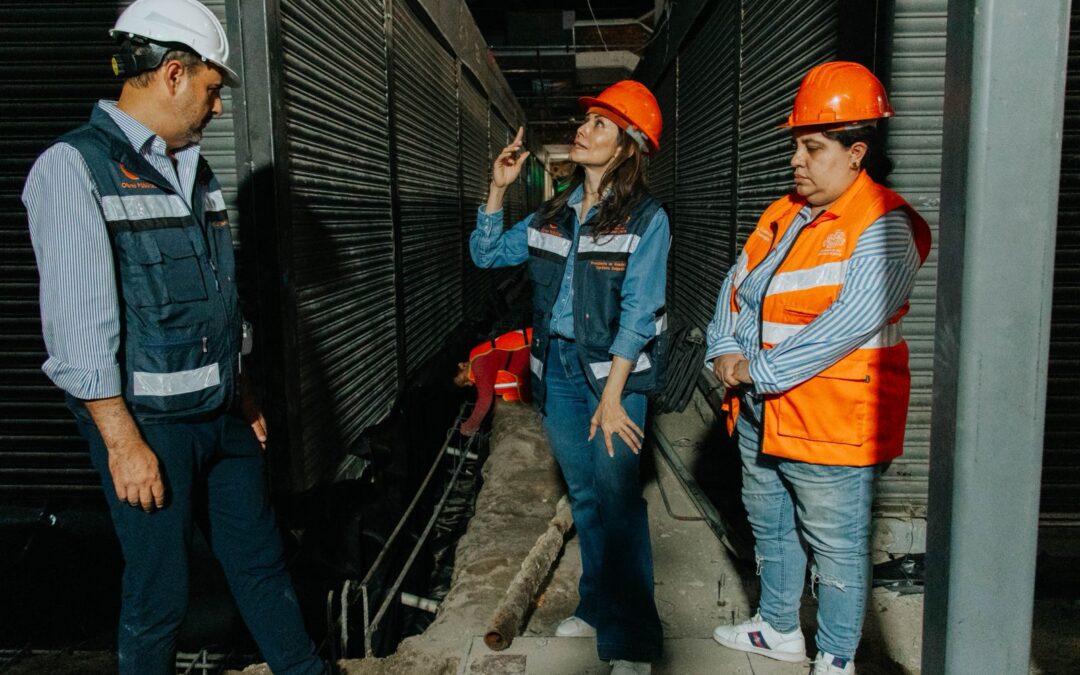 Vero Delgadillo supervisa obras de reforzamiento en el Mercado San Juan de Dios