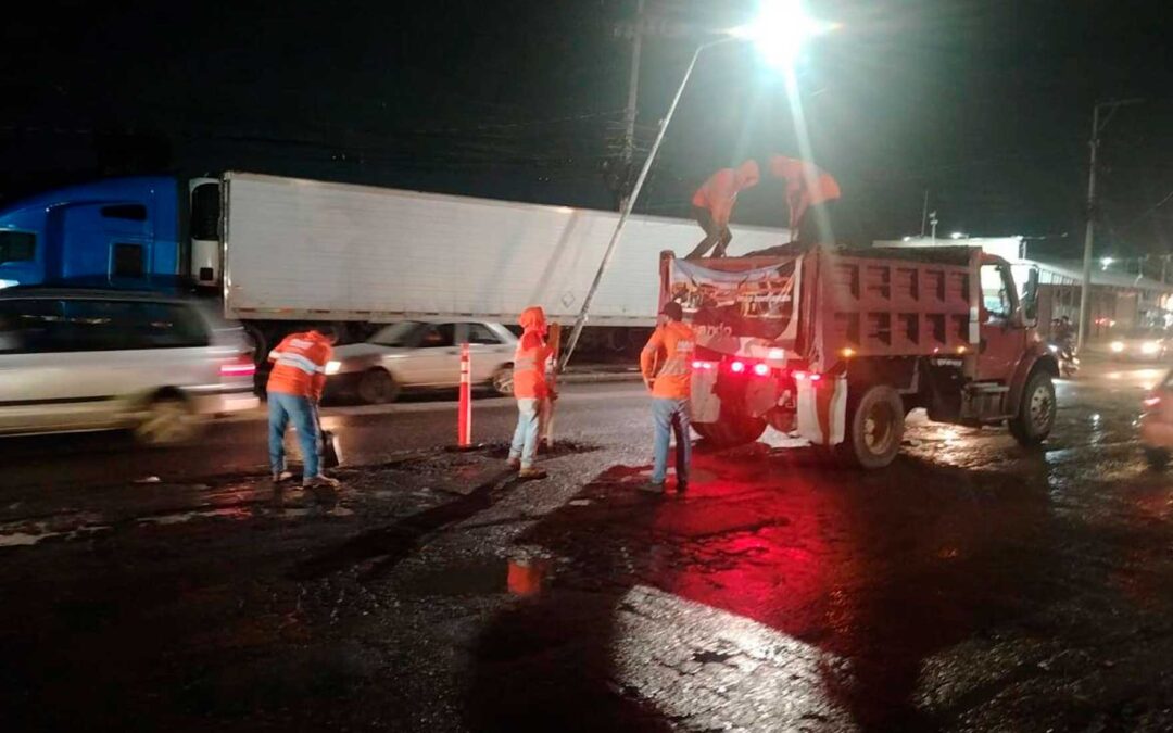 Avanza Tlajo en la atención de baches con más de tres mil metros cuadrados rehabilitados
