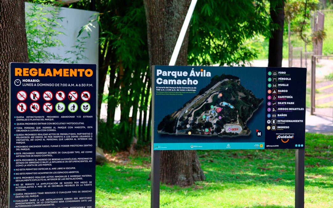 Instala AMBU nuevo sistema de señalética en el Parque Ávila Camacho